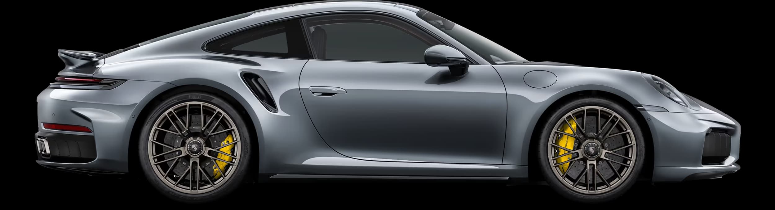 Side view/profile of the Porsche 911 Turbo S.