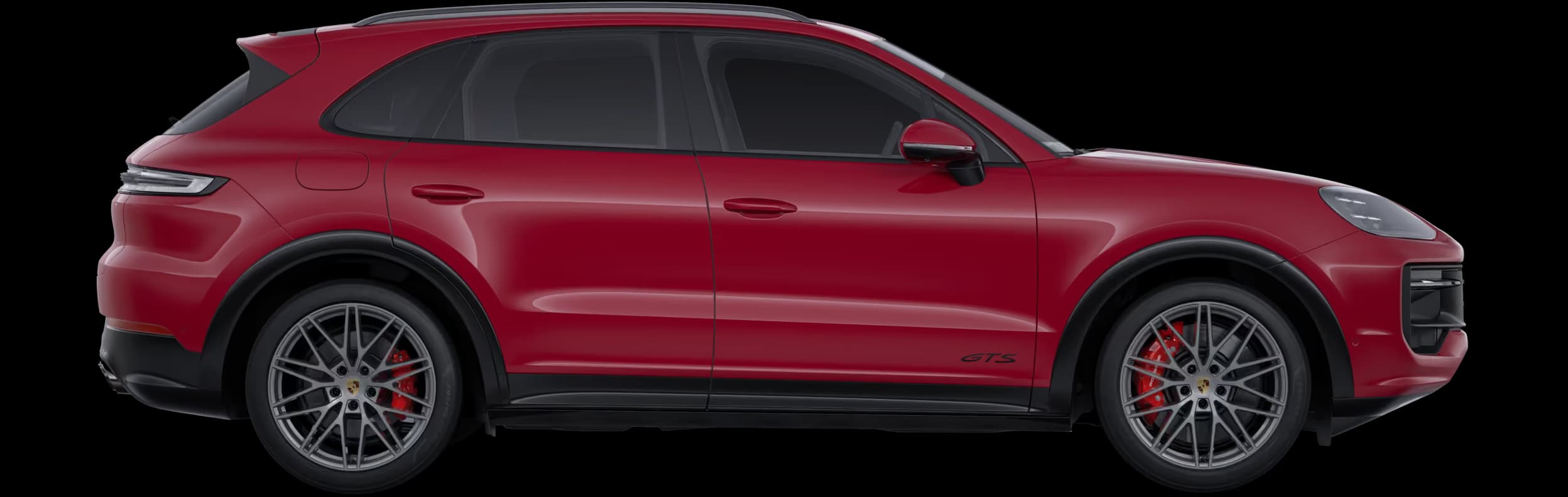 Porsche Cayenne GTS in Carmine Red in side view/profile.